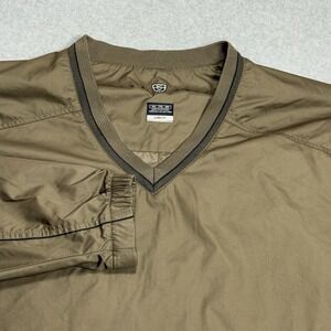 Nike Golf Windbreaker Jacket Mens 2XL XXL Clima-Fit V Neck Brown Softshell